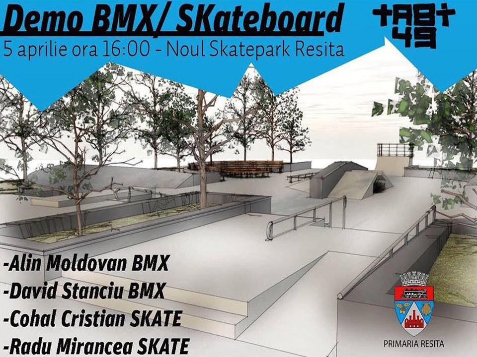 Tinerii reșițeni care practică sporturi precum skateboarding, BMX riding, rollerblading etc. nu mai au mult de așteptat. Mâine, 5 aprilie, la ora 16.00,  Primăria Reșita inaugurează noul skatepark pentru tinerii reșițeni și nu numai.